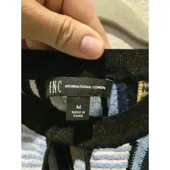 INC Women's Striped Halter Tank Top Multicolor Size M Sleeveless - Picture 5 of 9